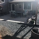 Wood deck to stamped Concrete