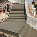 Concrete stairs with bullnose edges