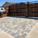 Stamped cement and pavers