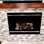 Fireplace and Shelves