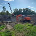 Starting the excavation for the pond