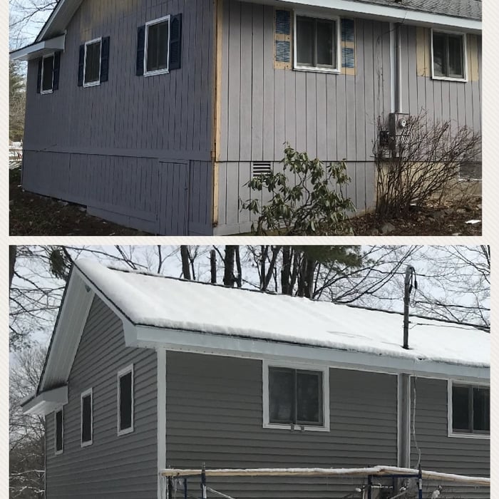 Front/Side Roof Trim Done and Then Siding Finished