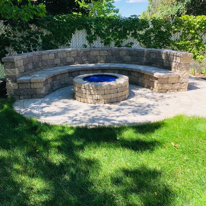Small family backyard fire pit