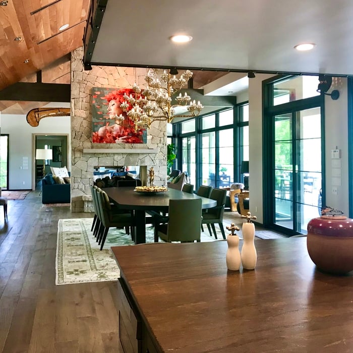 dining fireplace