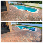 Paver and fence before/after
