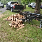 Splitting wood