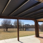 Pergola with shades open
