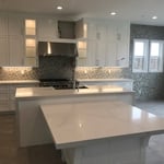 Kitchen counter & Island with slab Waterfall e
