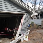 Garage Collapsing after Derecho