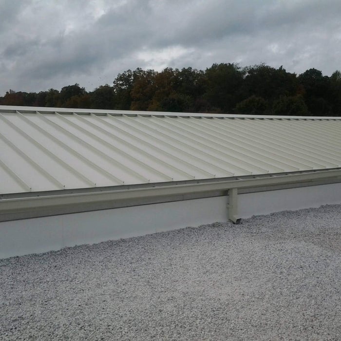 Metal Standing Seam Roof with Gutters