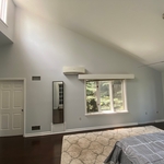 Light blue room slanted ceiling