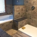 Double Vanity Hand-Cut Tile