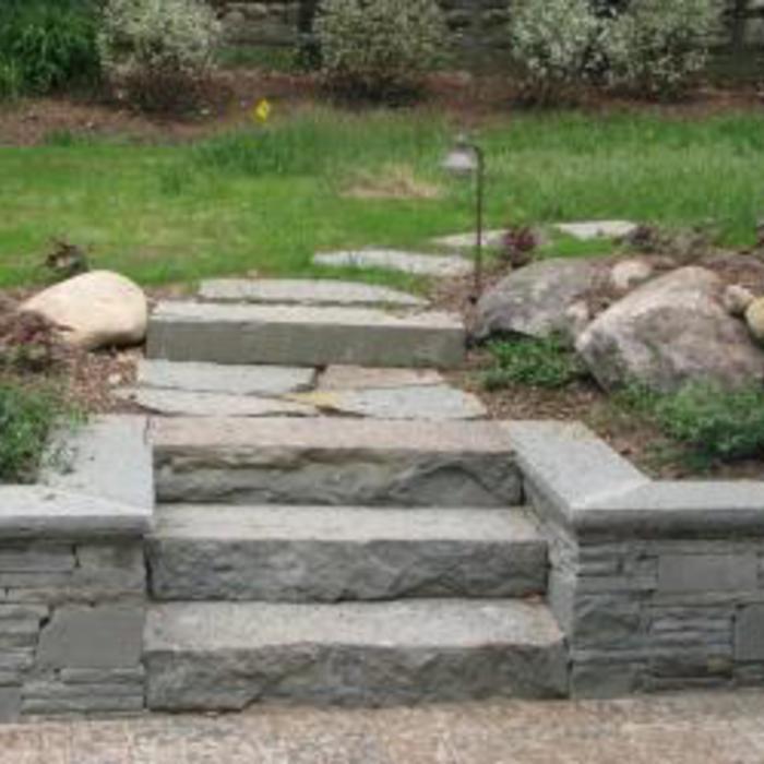 Steps with natural stone