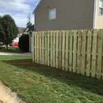 White pine shadowbox fence