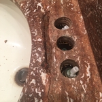 Damaged Travertine Top