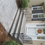 Front stairs with stamped walkway