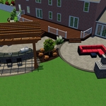 Landscape Design, Double Patio, Pergola, and BBQ
