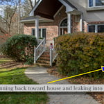 Water penetration into basement.
