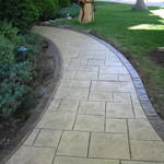 stamped sidewalk with border