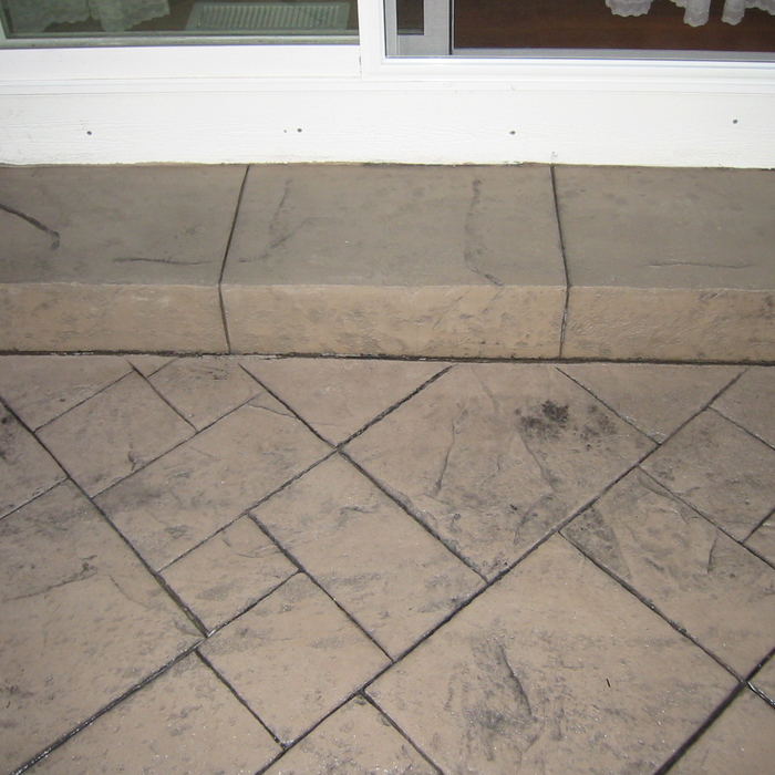 stamped patio and step